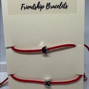 Set of 2 Friendship Bracelets with Tiny Crown & Butterfly Charms NWT